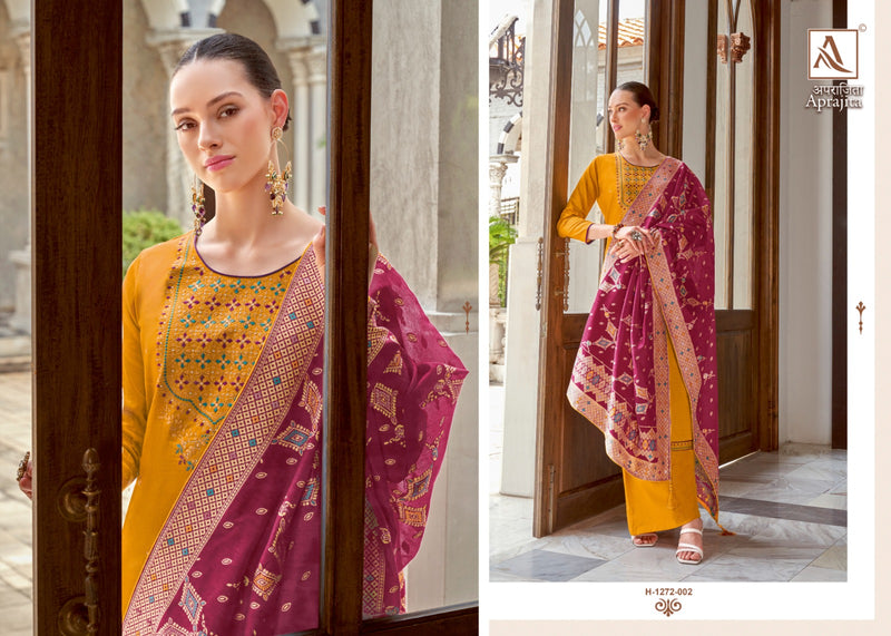 Alok Suits Aprajita Jam Cotton Dyed With Fancy Embroidery Work Designer Suit Collection