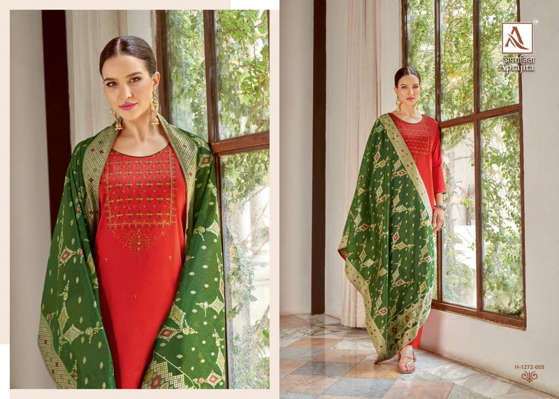 Alok Suits Aprajita Jam Cotton Dyed With Fancy Embroidery Work Designer Suit Collection