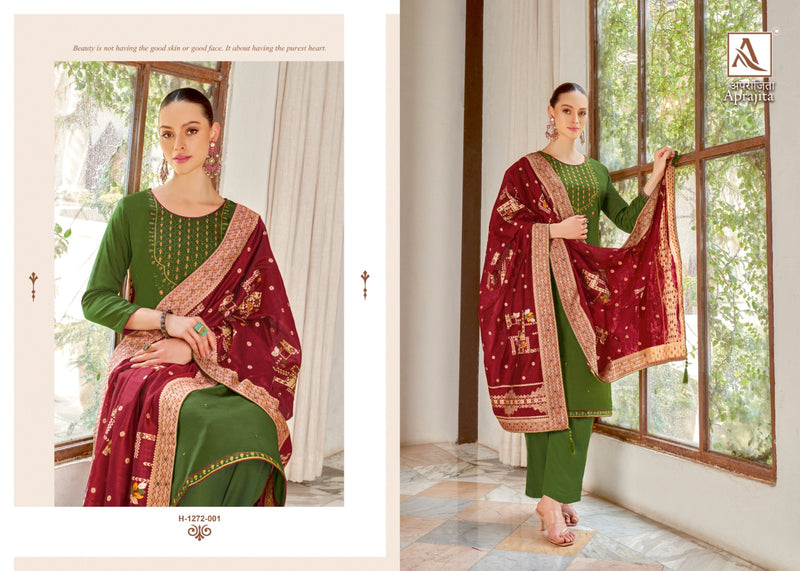 Alok Suits Aprajita Jam Cotton Dyed With Fancy Embroidery Work Designer Suit Collection