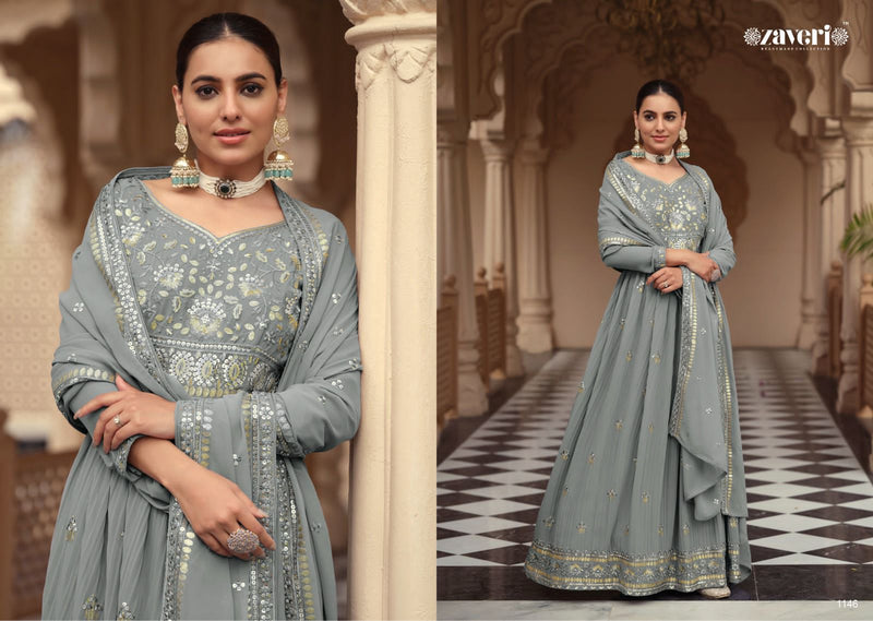 Zaveri Woman Apsara Georgette With Embroidery Work Stylish Suits