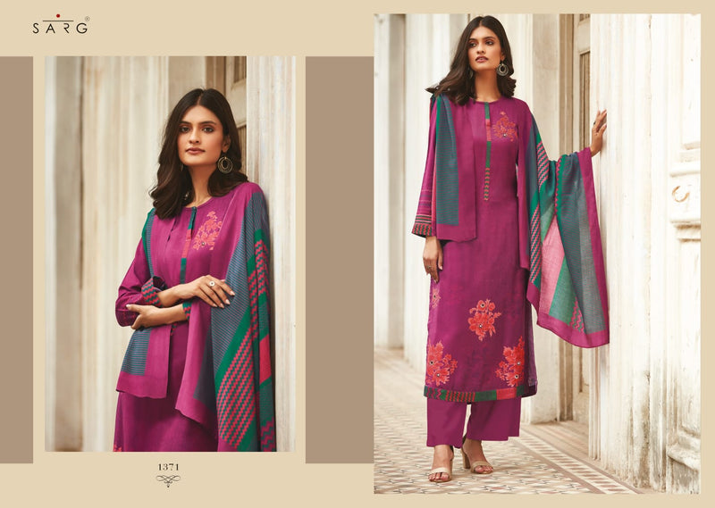Sarg Aromatic Meadow Lawn Cotton Digital Print With Fancy Hand Work Designer Salwar Suits