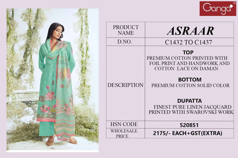 Ganga Asraar Printed Cotton Fancy Designer Salwar Suits