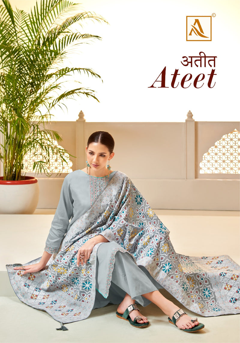 Alok Suits Ateet Cotton Lucknowi Thread Work Designer Salwar Suits