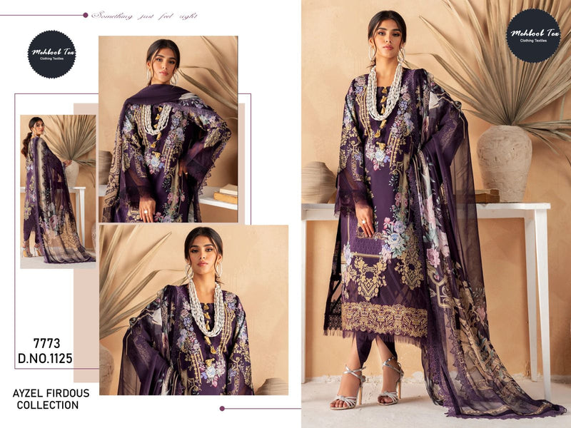Mehbbob Tex Ayzel Firdous Collection Cotton Print With Fancy Embroidery Salwar Kameez