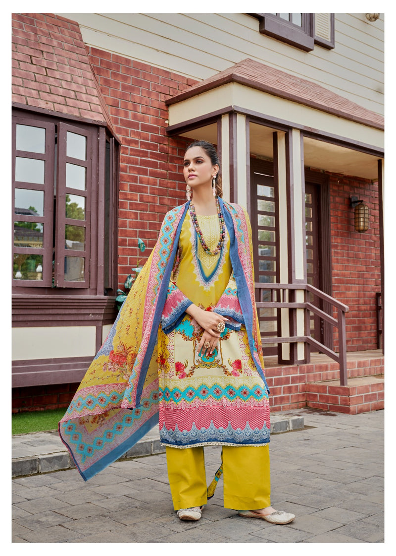 Hermitage Clothing Aza Cotton Embroidery With Digital Printed Salwar Suits