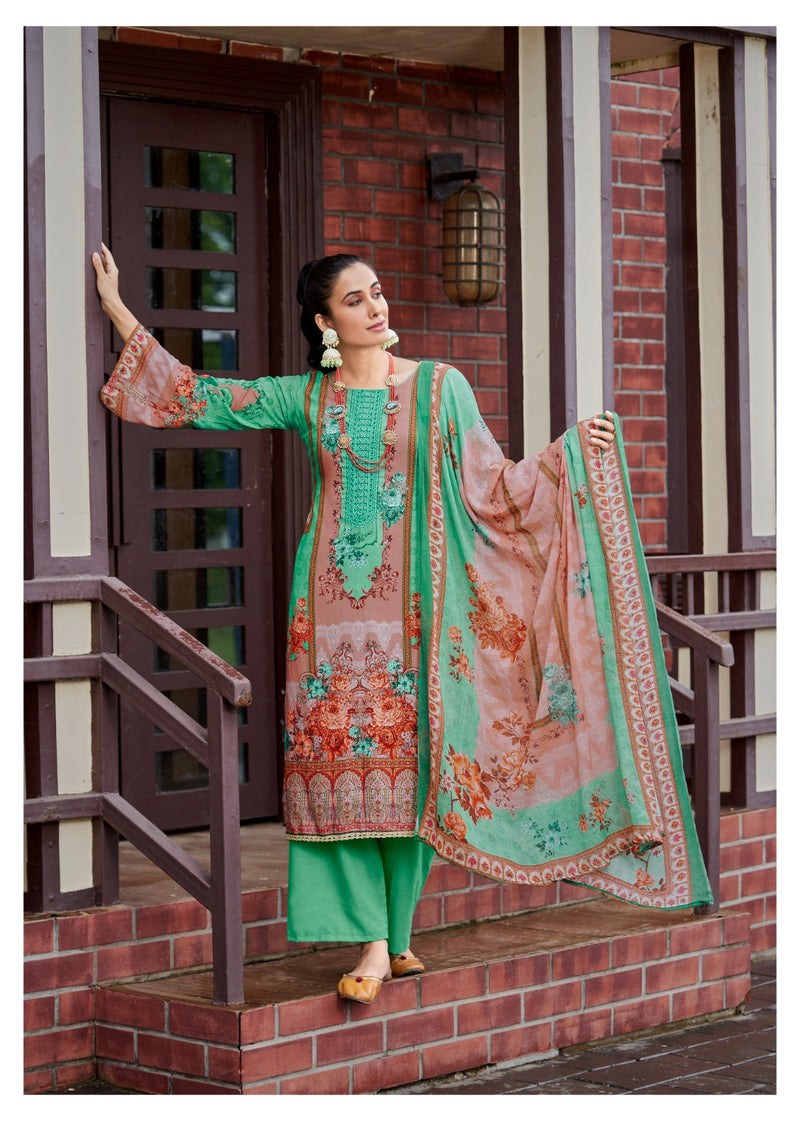 Hermitage Clothing Aza Cotton Embroidery With Digital Printed Salwar Suits