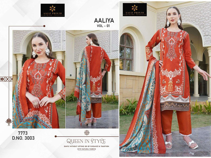 Aaliz Prints Aaliya Vol 1 Embroidered Cotton Digital Print Work Salwar Kameez