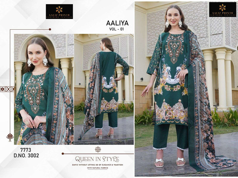 Aaliz Prints Aaliya Vol 1 Embroidered Cotton Digital Print Work Salwar Kameez