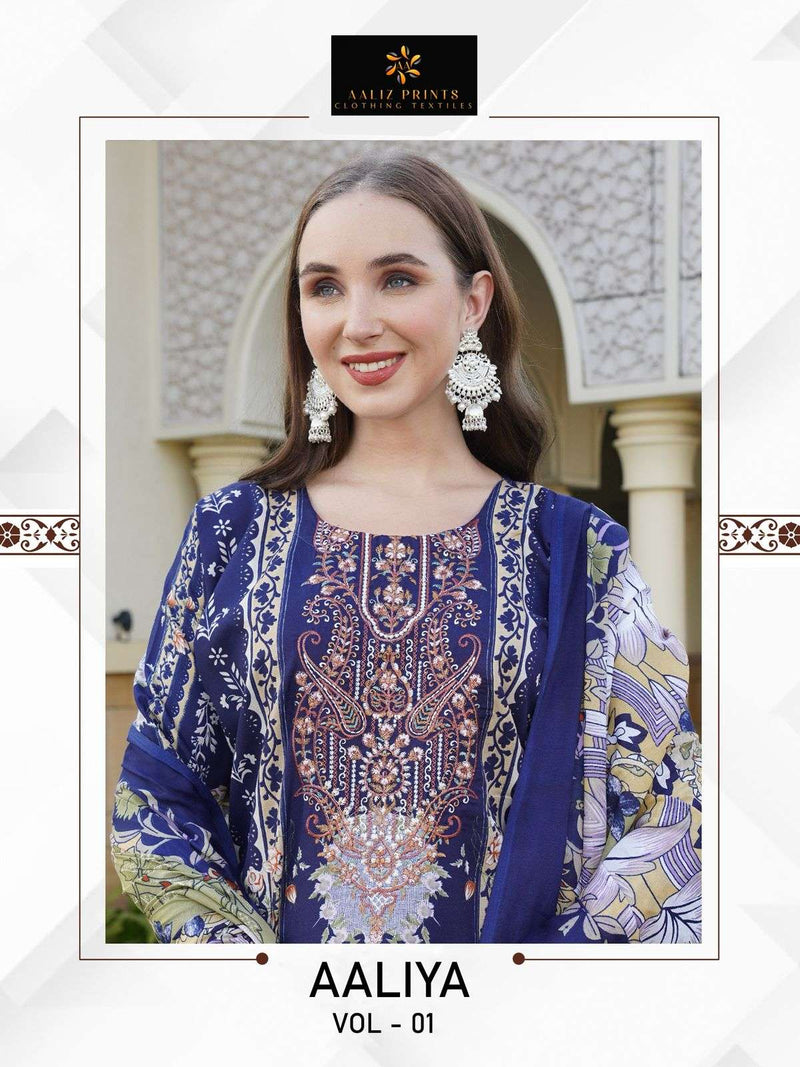 Aaliz Prints Aaliya Vol 1 Embroidered Cotton Digital Print Work Salwar Kameez