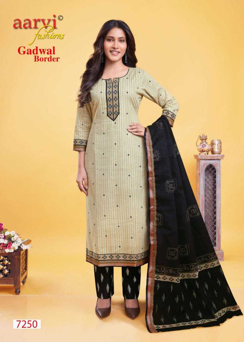 Aarvi Fashion Gadwal Border Vol 9 Cambric Cotton Casual Daily Wear Readymade Suit