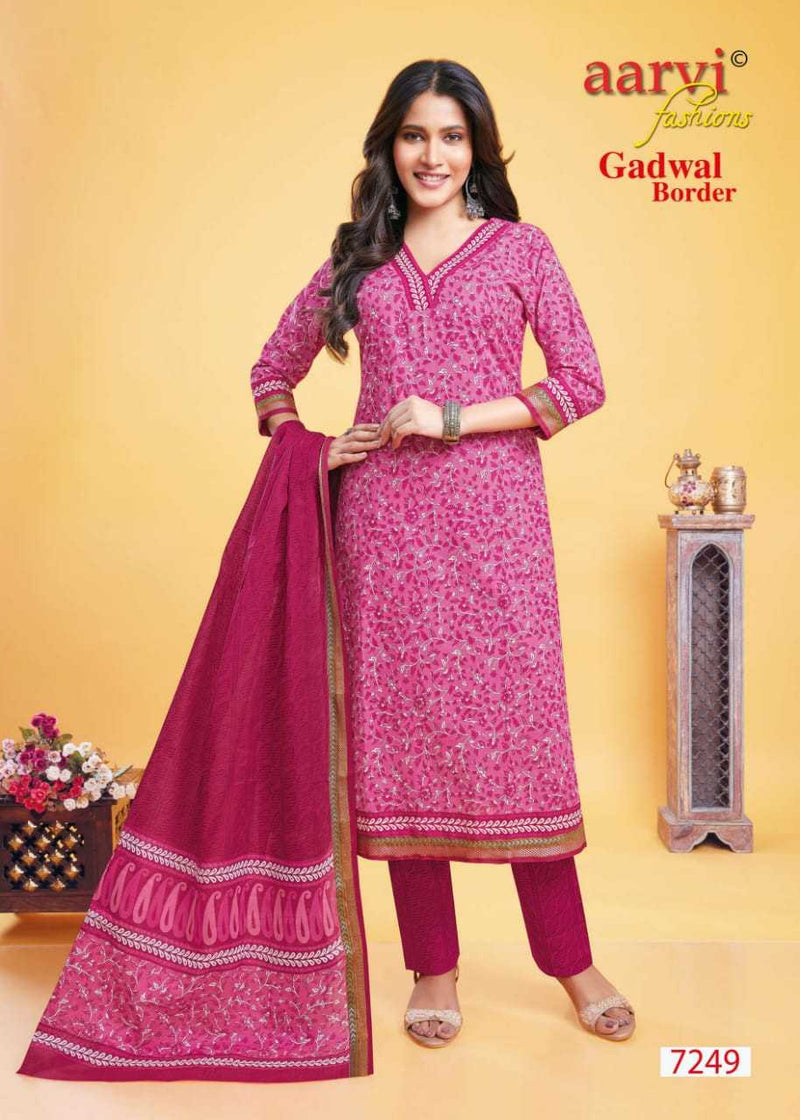 Aarvi Fashion Gadwal Border Vol 9 Cambric Cotton Casual Daily Wear Readymade Suit