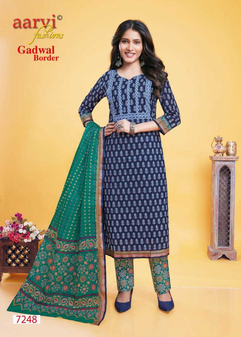 Aarvi Fashion Gadwal Border Vol 9 Cambric Cotton Casual Daily Wear Readymade Suit