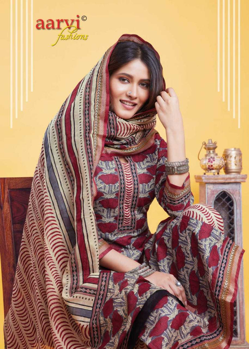 Aarvi Fashion Gadwal Border Vol 9 Cambric Cotton Casual Daily Wear Readymade Suit