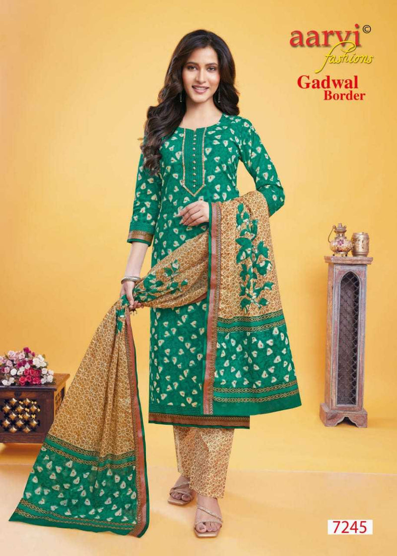 Aarvi Fashion Gadwal Border Vol 9 Cambric Cotton Casual Daily Wear Readymade Suit