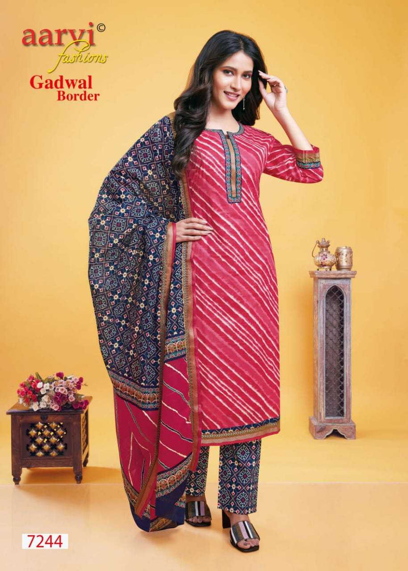 Aarvi Fashion Gadwal Border Vol 9 Cambric Cotton Casual Daily Wear Readymade Suit