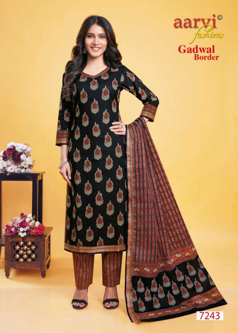 Aarvi Fashion Gadwal Border Vol 9 Cambric Cotton Casual Daily Wear Readymade Suit