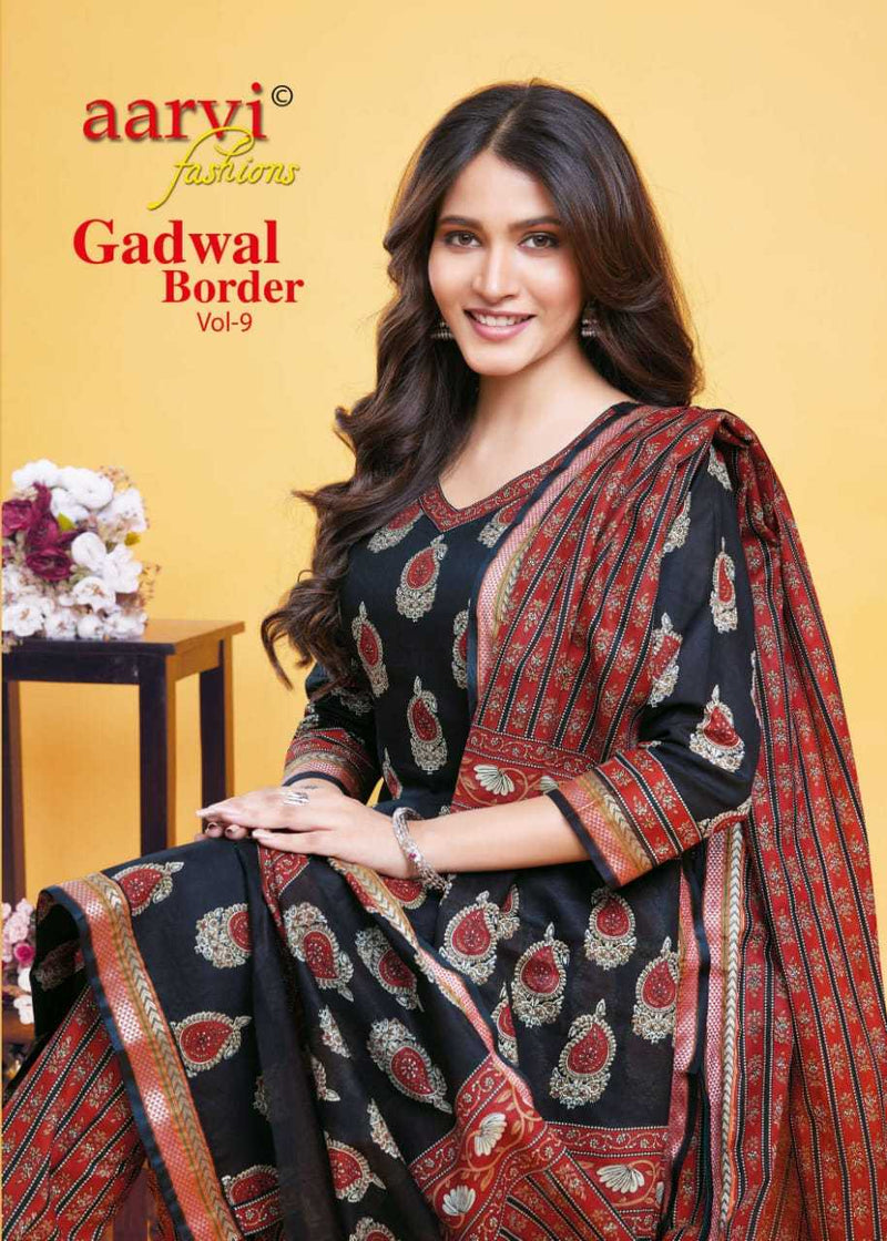 Aarvi Fashion Gadwal Border Vol 9 Cambric Cotton Casual Daily Wear Readymade Suit