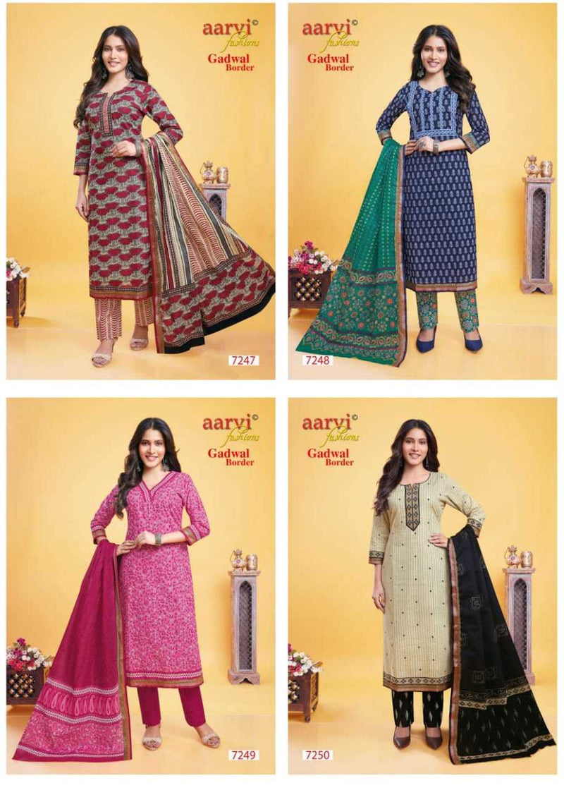 Aarvi Fashion Gadwal Border Vol 9 Cambric Cotton Casual Daily Wear Readymade Suit