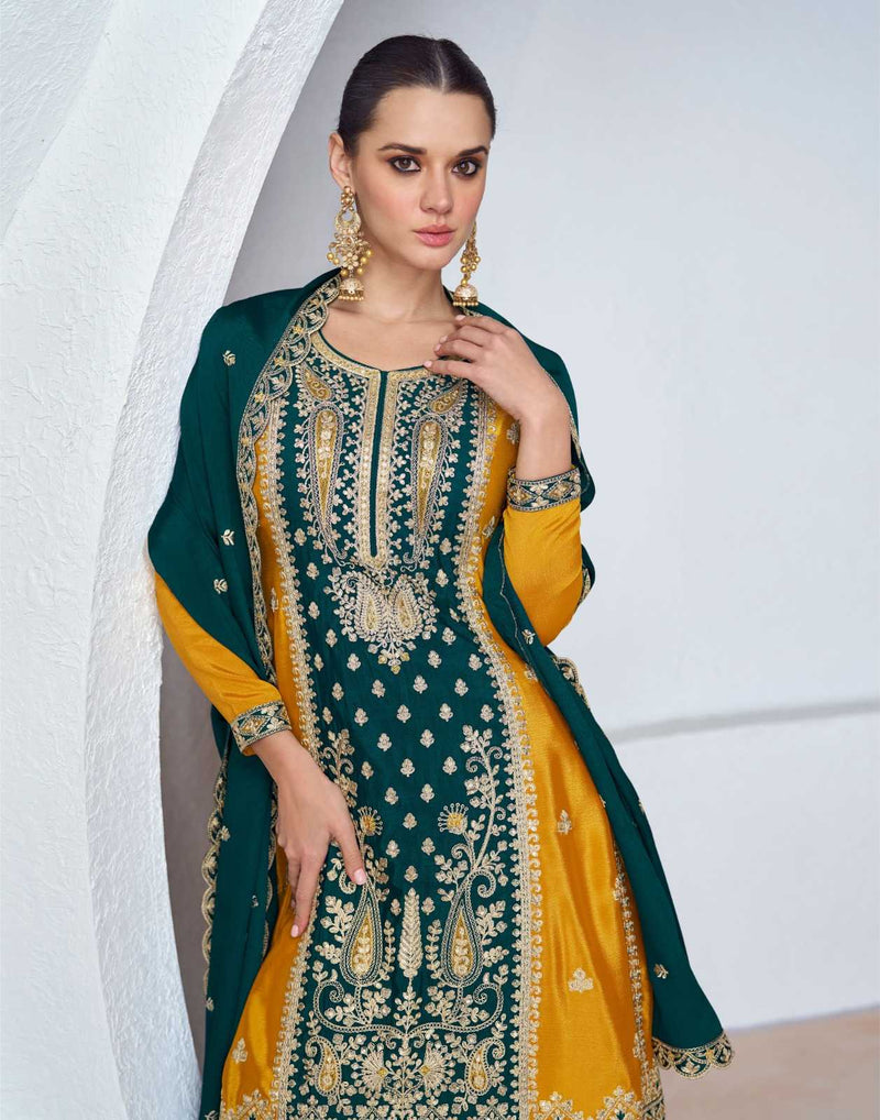 Aashirwad Creation Shanaya Premium Chinon Silk Fancy Wear Kurti Collection
