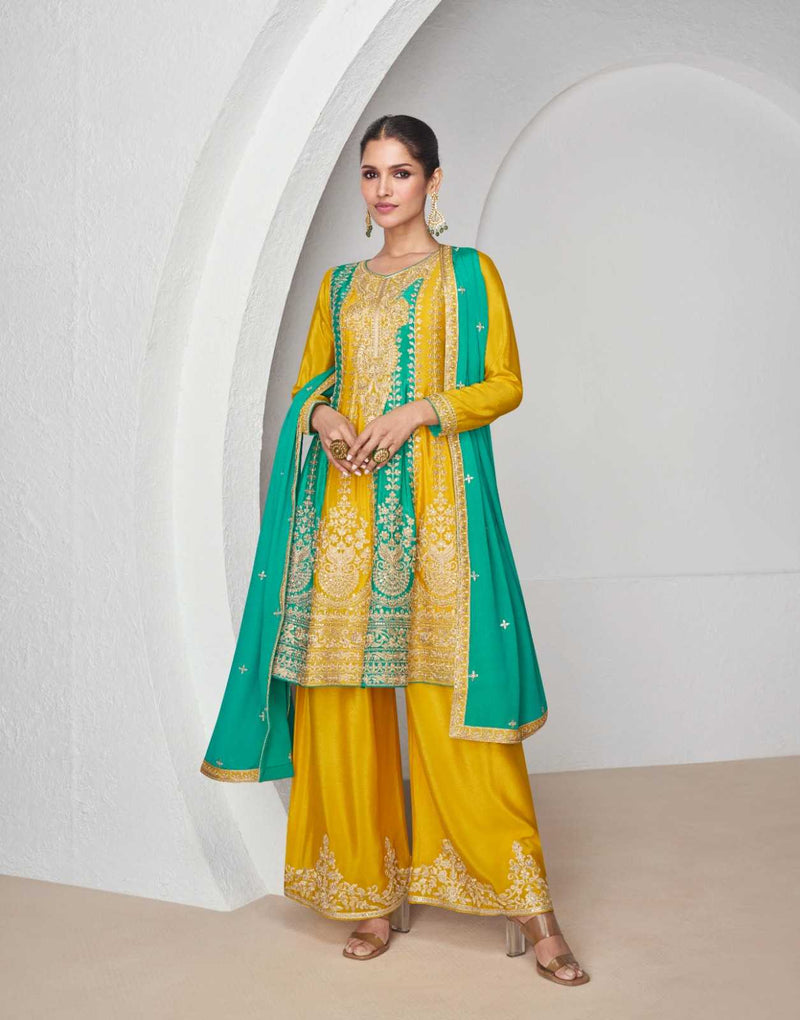 Aashirwad Creation Suhana Premium Chinon Silk With Heavy Embroidery Work Classic Collection Salwar Kameez