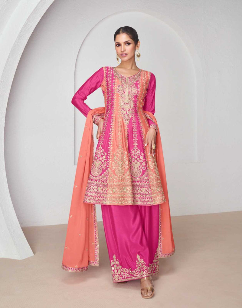 Aashirwad Creation Suhana Premium Chinon Silk With Heavy Embroidery Work Classic Collection Salwar Kameez