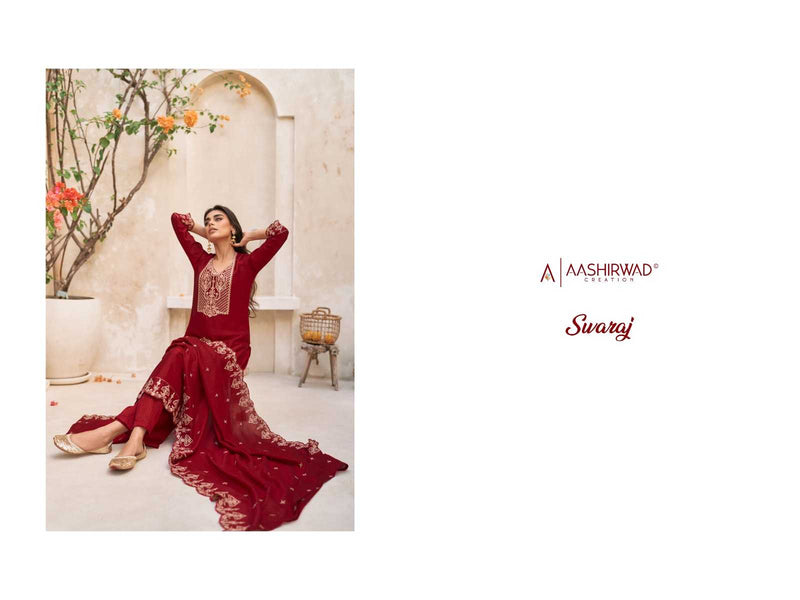 Aashirwad Creation Swaraj 9781-9785 Butti Silk Fancy Partywear Salwar Suit