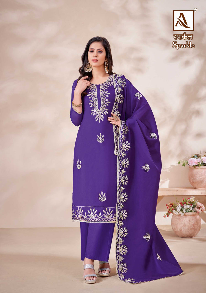 Alok Suit Sparkle Premium Organza Gota Work Embroidered Diamond Work Salwar Suit