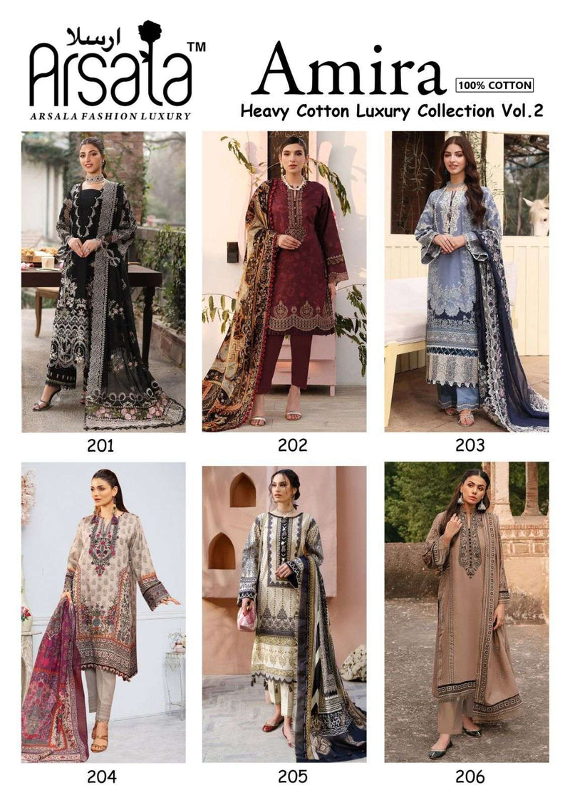 Arsala Fashion Amira Heavy Cotton Luxury Collection Vol 2 Printed Pakistani Suit