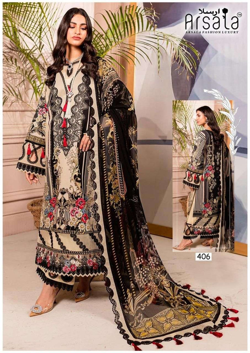 Arsala Fashion Amira Heavy Cotton Luxury Collection Vol 4 Printed Karachi Suit