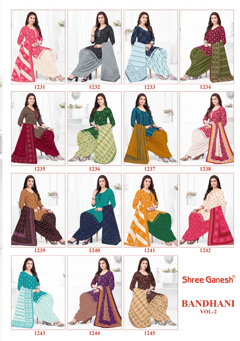 Shree Ganesh Bandhani Vol 2 Cotton Printed Patiyala Suits