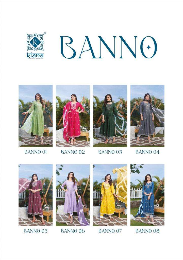Kiana House Of Fashion Banno Cotton Thered & Embroidery Designer Kurti Combo Set