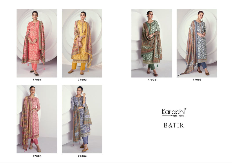 Kesar Karachi Prints Batik Lawn Cotton Print With Embroidery Work Salwar Suit