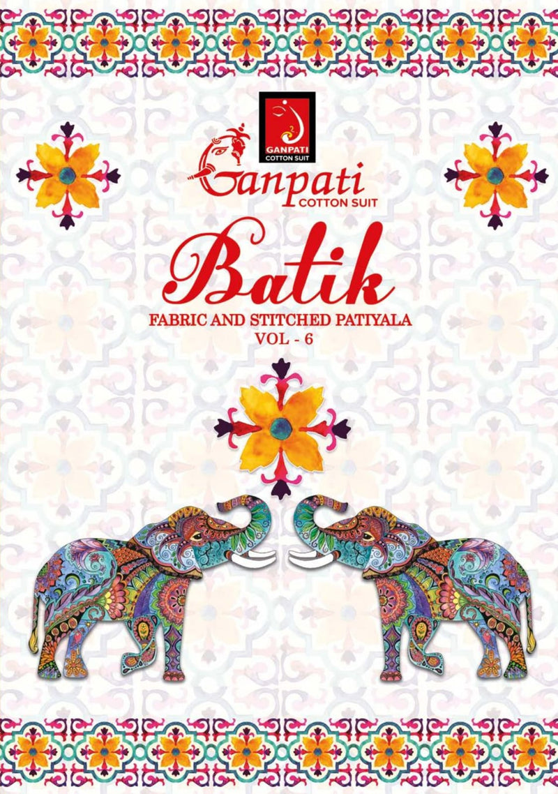 Ganpati Batik Vol 6 Cotton Printed Patiyala Salwar Suits Work Salwar Kameez