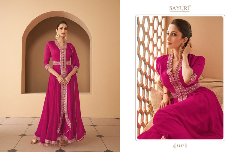 Sayuri Designer Begum Georgette Heavy Embroidery Designer Ready Made Gown Suits