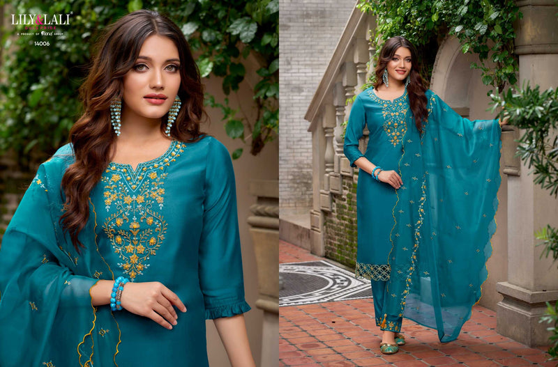 Lily And Lali Bella Silk Handwork On Milan Cotton Beautiful Designer Suit Collection