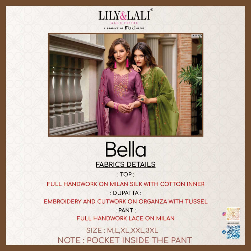 Lily And Lali Bella Silk Handwork On Milan Cotton Beautiful Designer Suit Collection