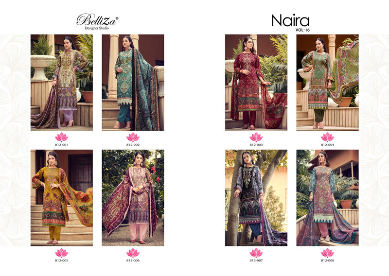 Belliza Designer Naira Vol 16 Cotton Digital Print Embroidery Suits