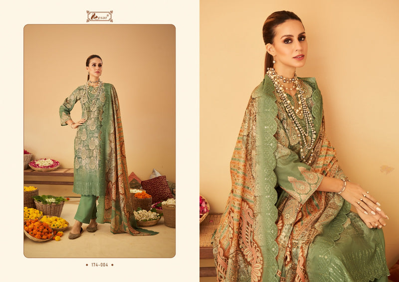 Kesar Bin Saeed Lawn Digital Print Daman Heavy Boring Embroidery Scalping Fancy Partywear Salwar Suits