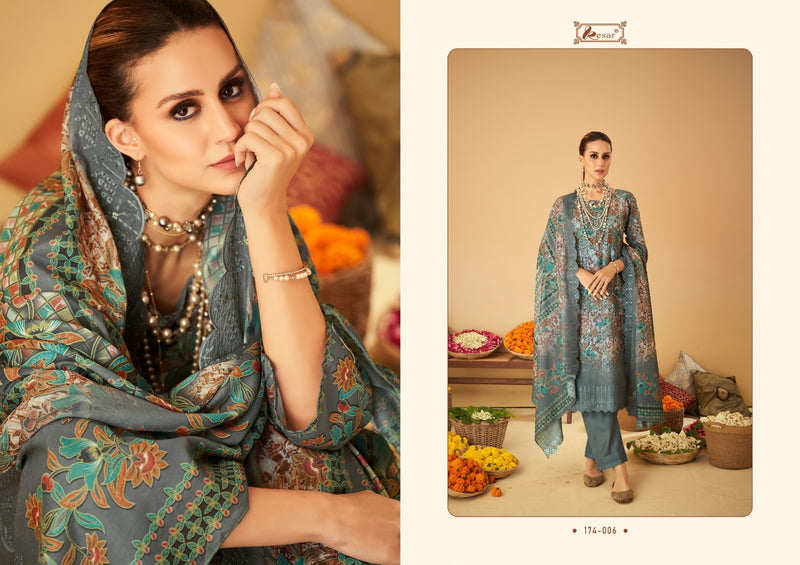 Kesar Bin Saeed Lawn Digital Print Daman Heavy Boring Embroidery Scalping Fancy Partywear Salwar Suits