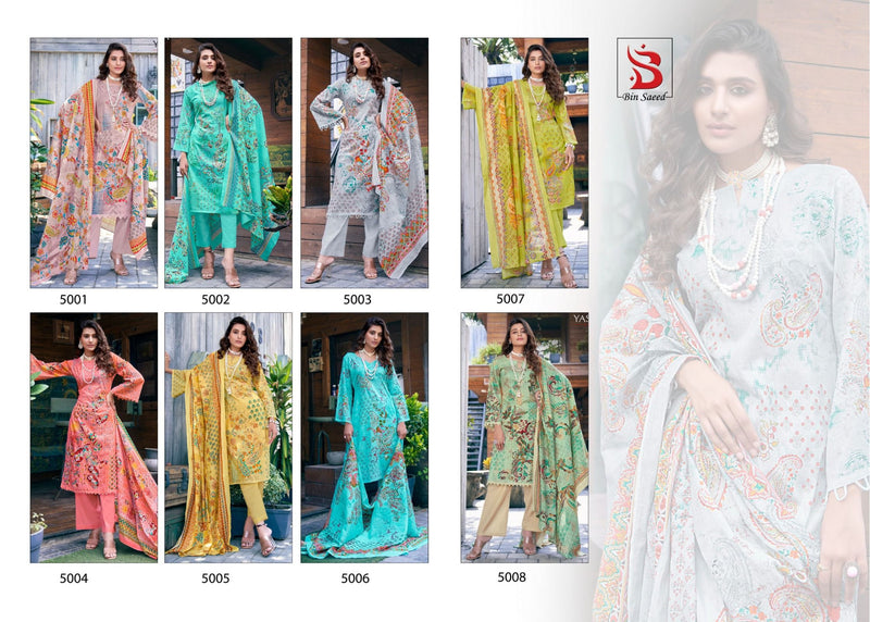 Yashika Trends Bin Saeed Mahnoor Vol 5 Lawn Cotton Karachi Print Suits