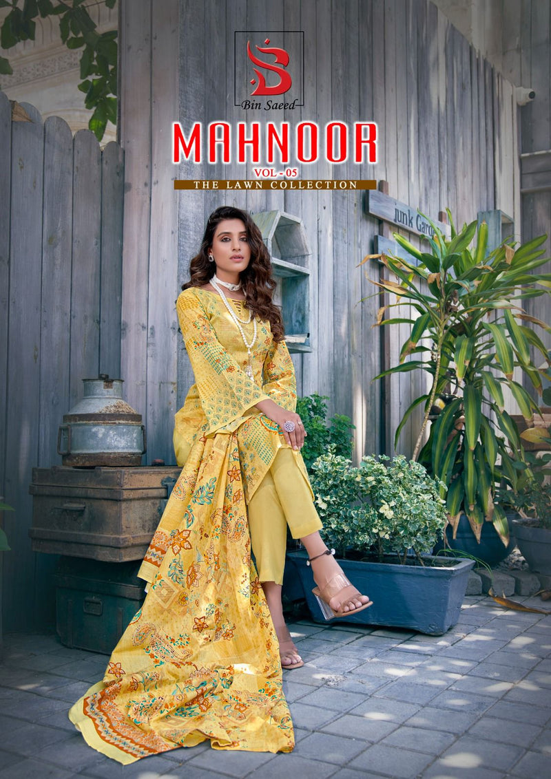 Yashika Trends Bin Saeed Mahnoor Vol 5 Lawn Cotton Karachi Print Suits