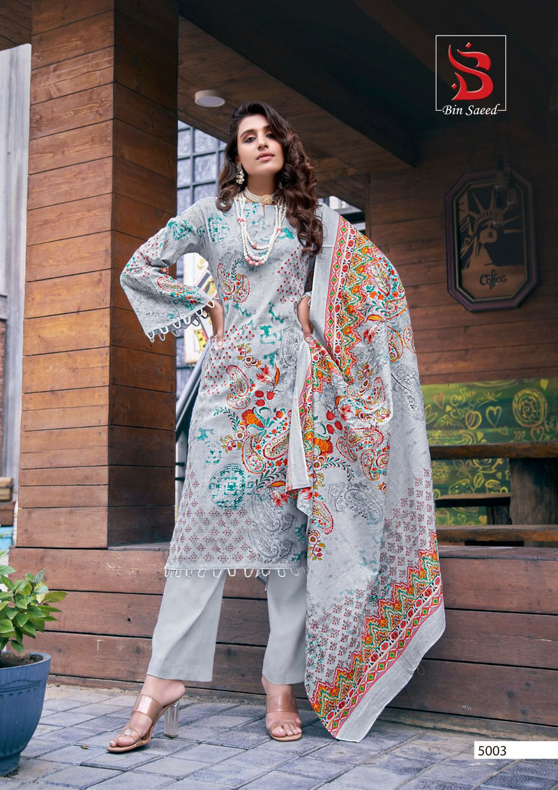 Yashika Trends Bin Saeed Mahnoor Vol 5 Lawn Cotton Karachi Print Suits