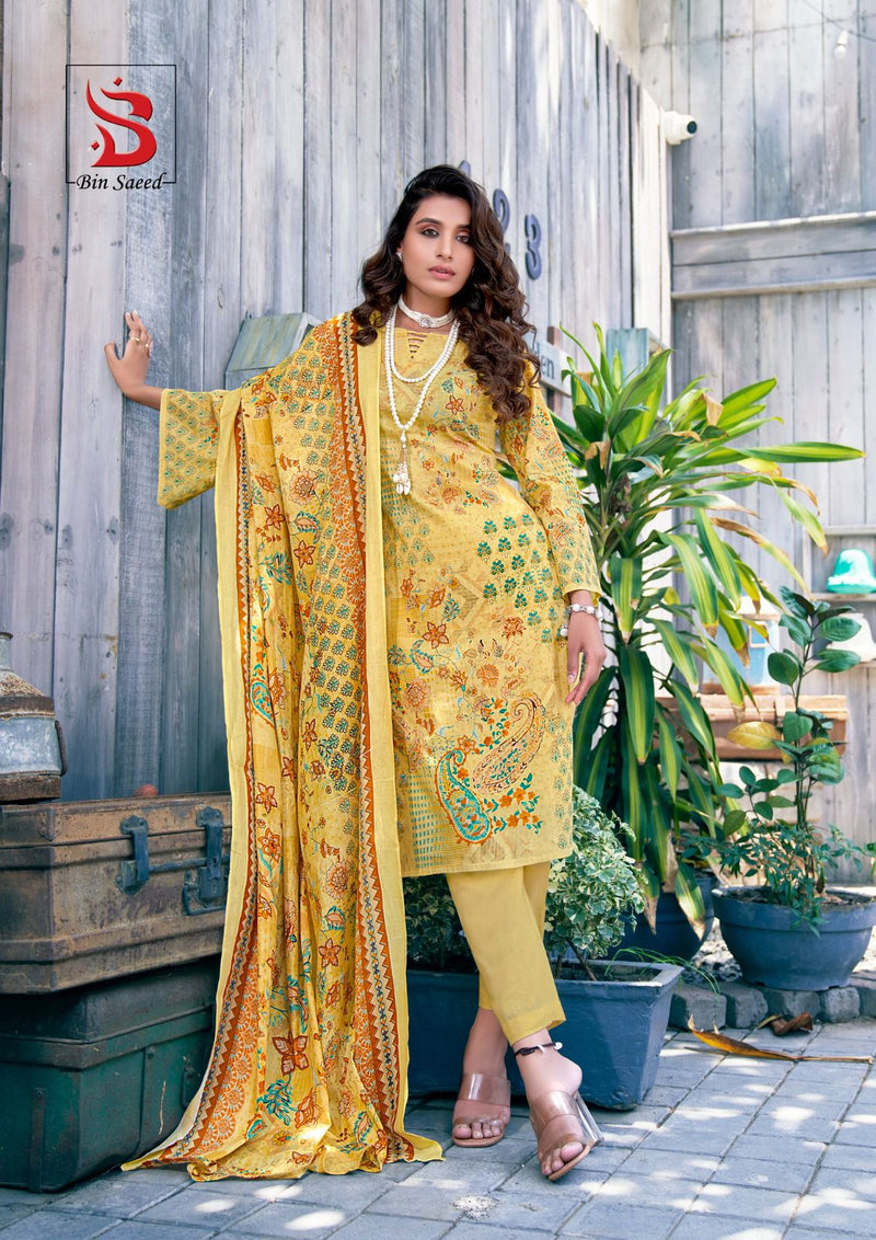 Yashika Trends Bin Saeed Mahnoor Vol 5 Lawn Cotton Karachi Print Suits