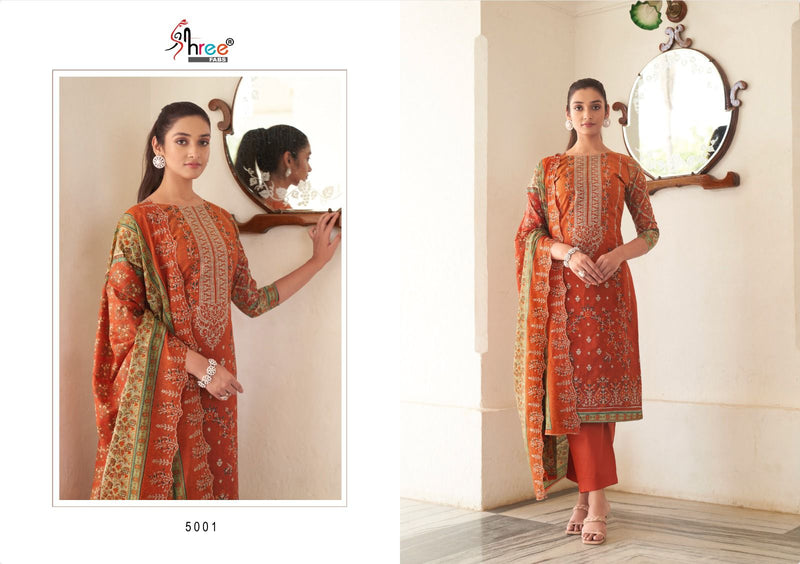 Shree Fab Bin Saeed Vol 5 Lawn Print Exclusive Heavy Self Embroidery Work Fancy Designer Partywear Salwar Suits