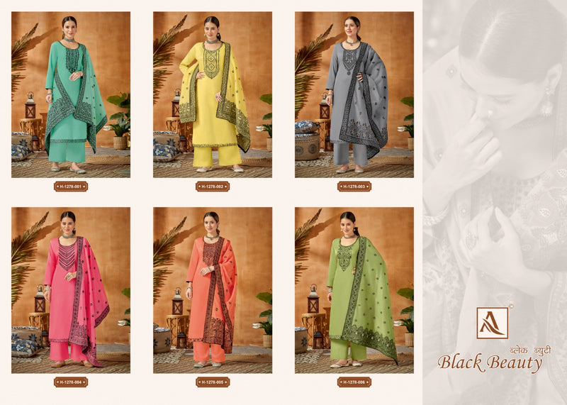 Alok Suits Black Beauty Jam Cotton With Fancy Thread Work Designer Suits