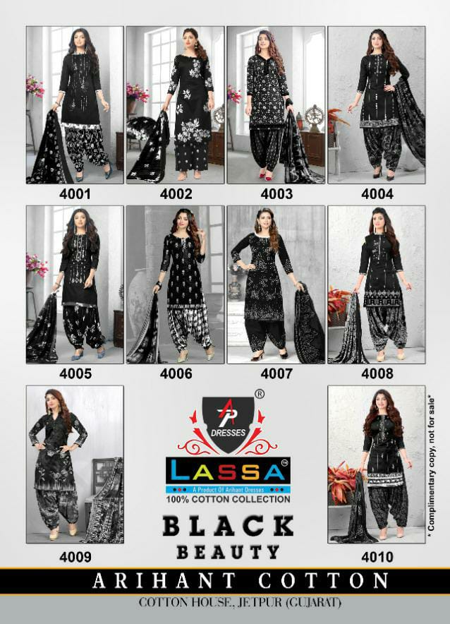 Lassa Black Beauty Vol 4 Pure Cotton Patiyala Style Suits Dree Material