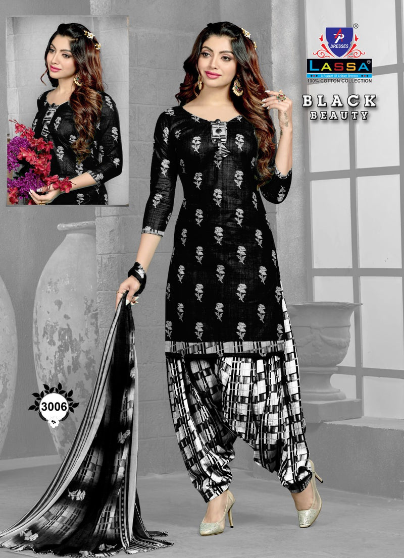 Lassa Black Beauty Vol 4 Pure Cotton Patiyala Style Suits Dree Material