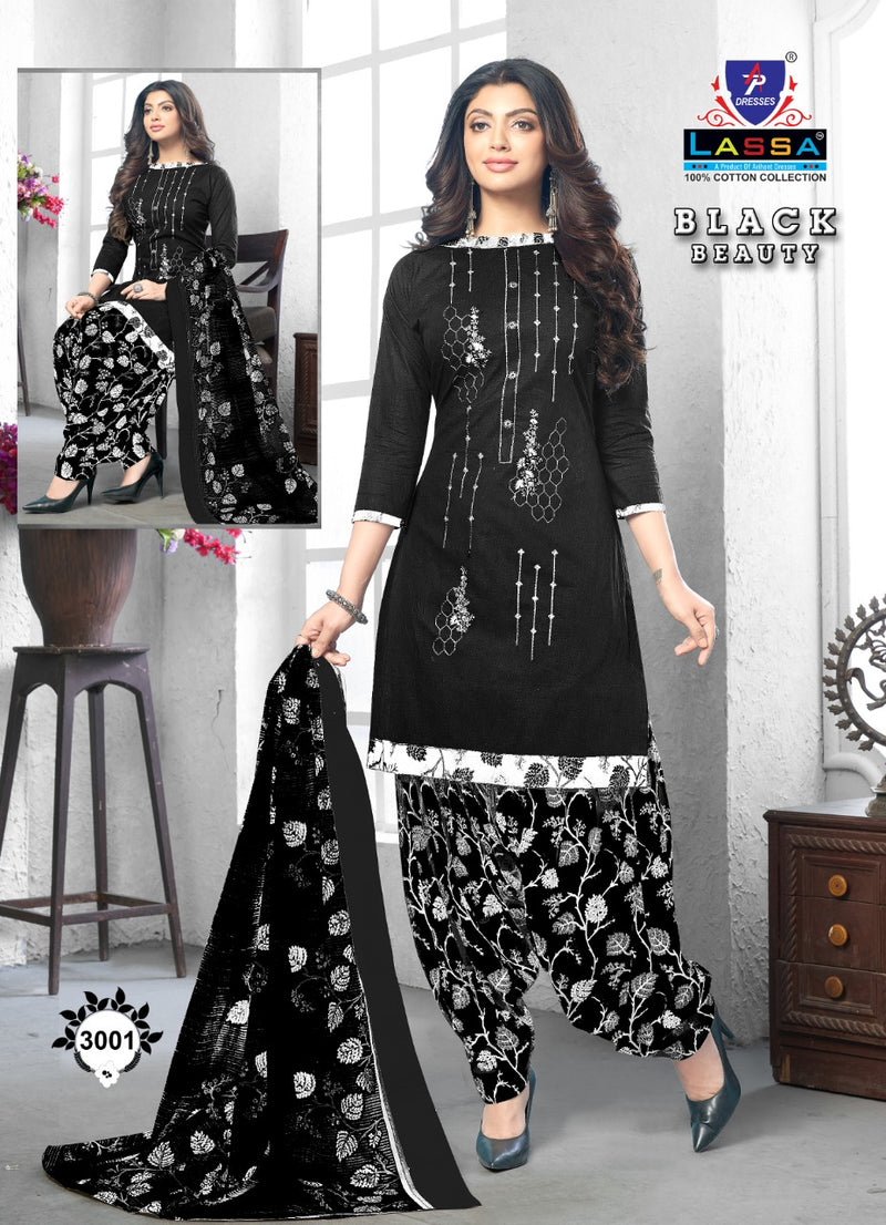 Lassa Black Beauty Vol 4 Pure Cotton Patiyala Style Suits Dree Material