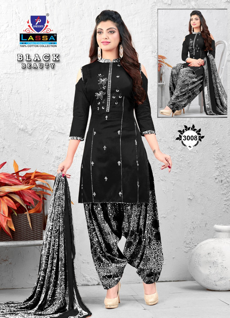 Lassa Black Beauty Vol 4 Pure Cotton Patiyala Style Suits Dree Material