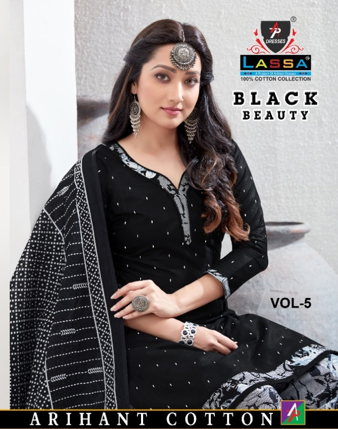 Lassa Black Beauty Vol 5 Cotton Printed Patiyala Salwar Suits
